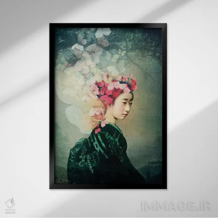 تابلو دکوراتیو پرتره ۱۲ اثر کاترین ولز-استاین - نمای قابدار مشکی
