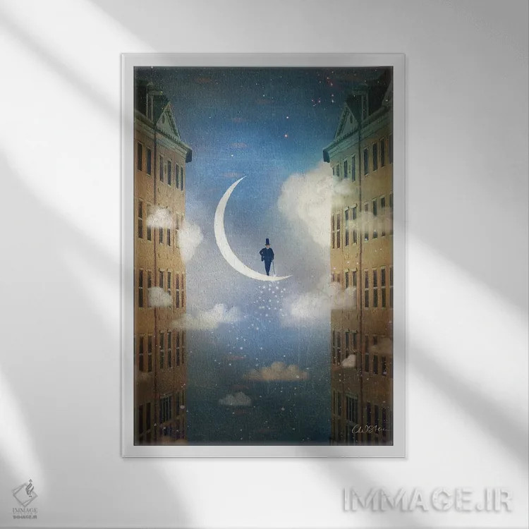 تابلو دکوراتیو شب بخیر اثر کاترین ولز-استاین - نمای قابدار سفید