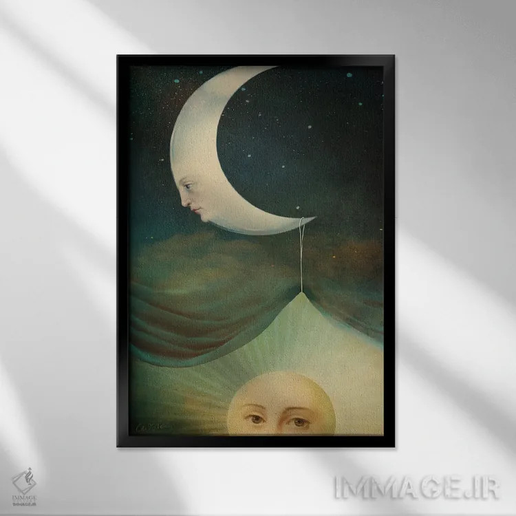 تابلو دکوراتیو بیدار شو و بدرخش اثر کاترین ولز-استاین - نمای قابدار مشکی