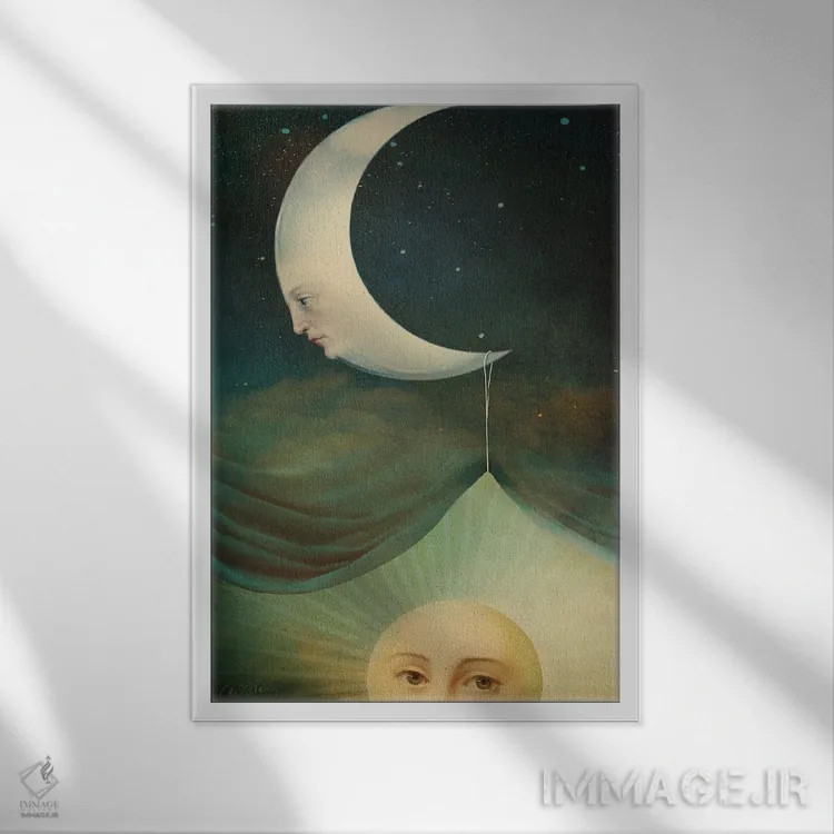 تابلو دکوراتیو بیدار شو و بدرخش اثر کاترین ولز-استاین - نمای قابدار سفید