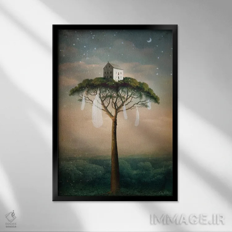 تابلو دکوراتیو خانه رویایی اثر کاترین ولز-استاین - نمای قابدار مشکی