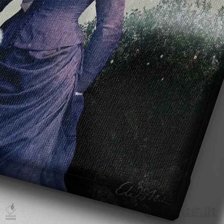 تابلو دکوراتیو گلوله برفی اثر کاترین ولز-استاین - نمای نزدیک بافت بوم