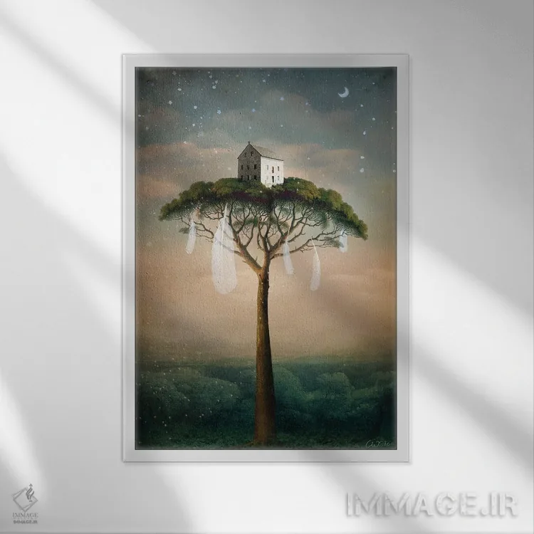 تابلو دکوراتیو خانه رویایی اثر کاترین ولز-استاین - نمای قابدار سفید