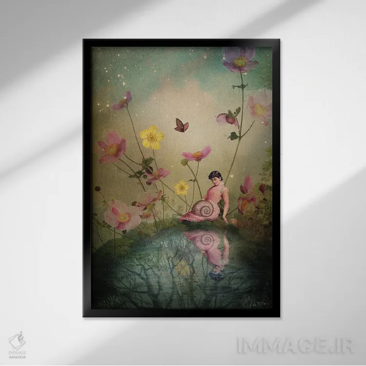 تابلو دکوراتیو کنار برکه اثر کاترین ولز-استاین - نمای قابدار مشکی