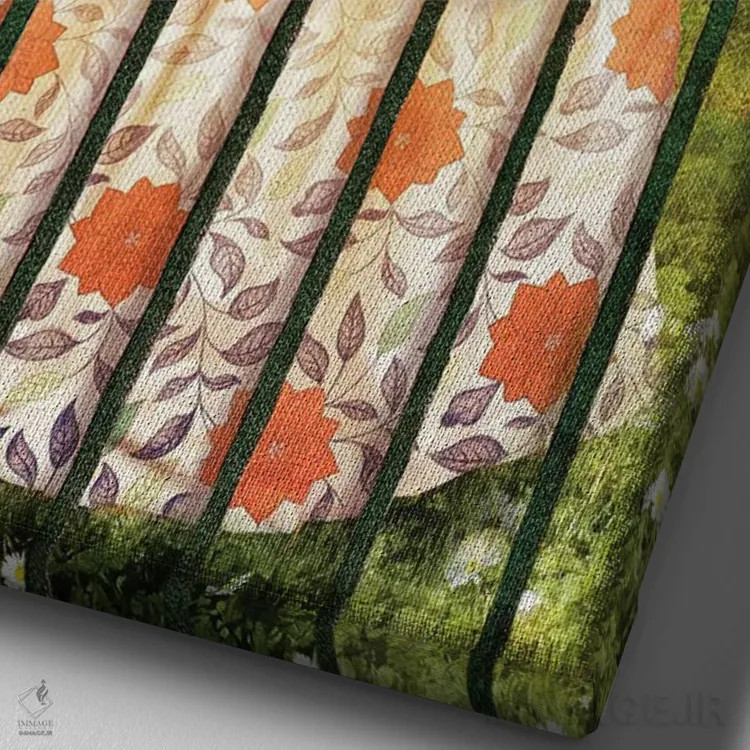 تابلو دکوراتیو چهار سکه اثر کاترین ولز-استاین - نمای نزدیک بافت بوم