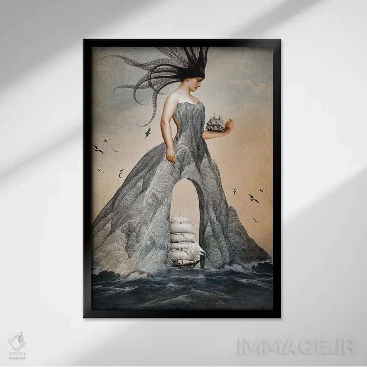 تابلو دکوراتیو پادشاه جام ها اثر کاترین ولز-استاین - نمای قابدار مشکی