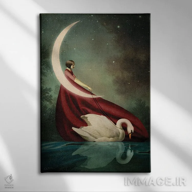 تابلو دکوراتیو سایه های مهتاب اثر کاترین ولز-استاین - نمای روبهرو روی دیوار