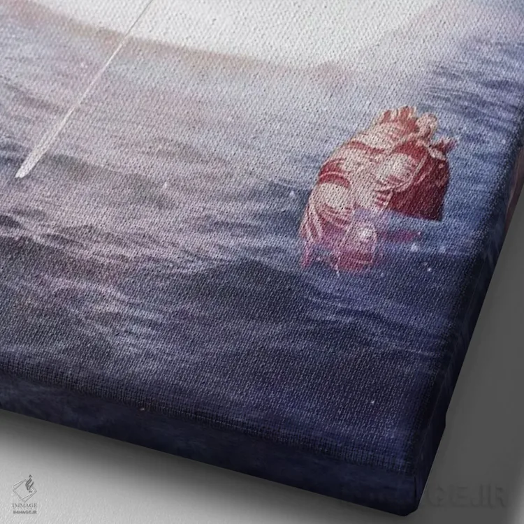 تابلو دکوراتیو کشتی ران اثر کاترین ولز-استاین - نمای نزدیک بافت بوم