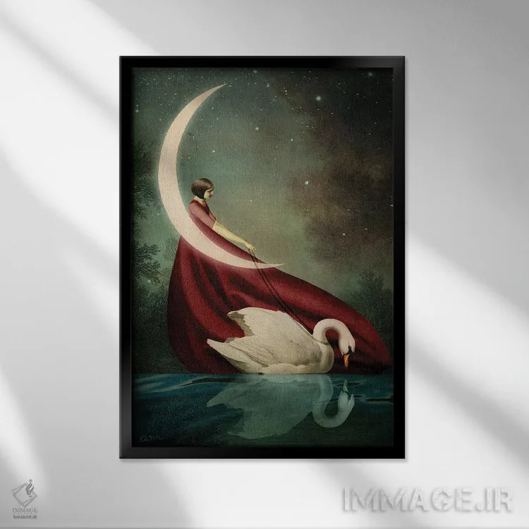 تابلو دکوراتیو سایه های مهتاب اثر کاترین ولز-استاین - نمای قابدار مشکی