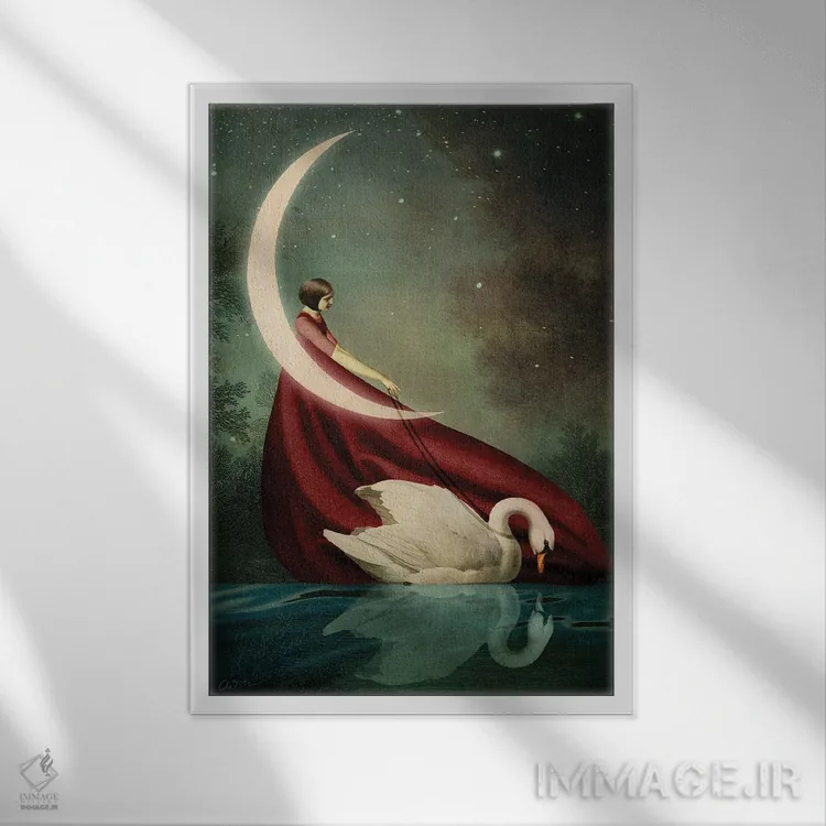 تابلو دکوراتیو سایه های مهتاب اثر کاترین ولز-استاین - نمای قابدار سفید