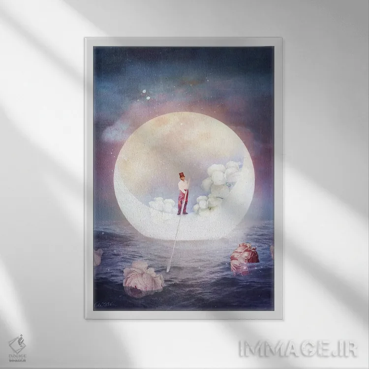 تابلو دکوراتیو کشتی ران اثر کاترین ولز-استاین - نمای قابدار سفید