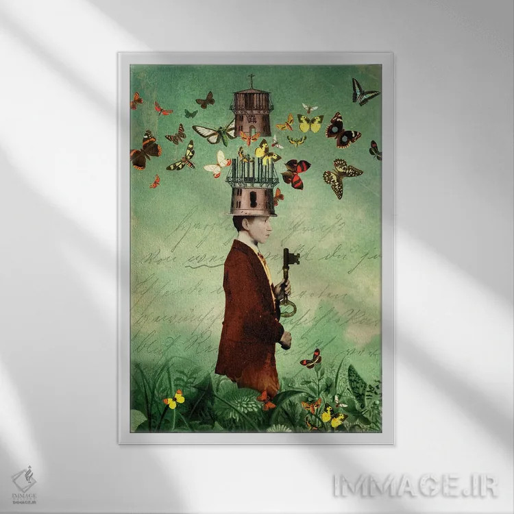 تابلو دکوراتیو ذهنت را آزاد کن اثر کاترین ولز-استاین - نمای قابدار سفید