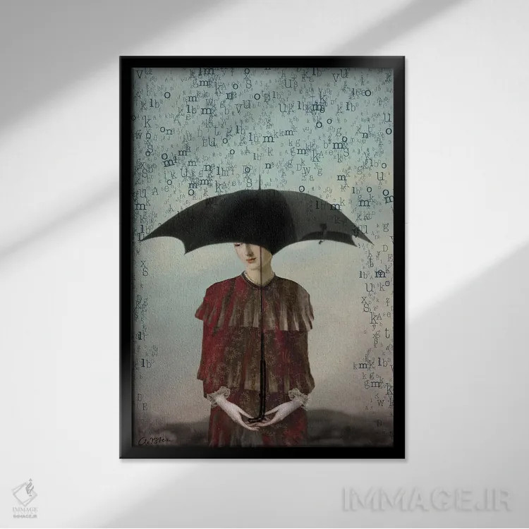 تابلو دکوراتیو مرا بی کلام گذاشتی اثر کاترین ولز-استاین - نمای قابدار مشکی