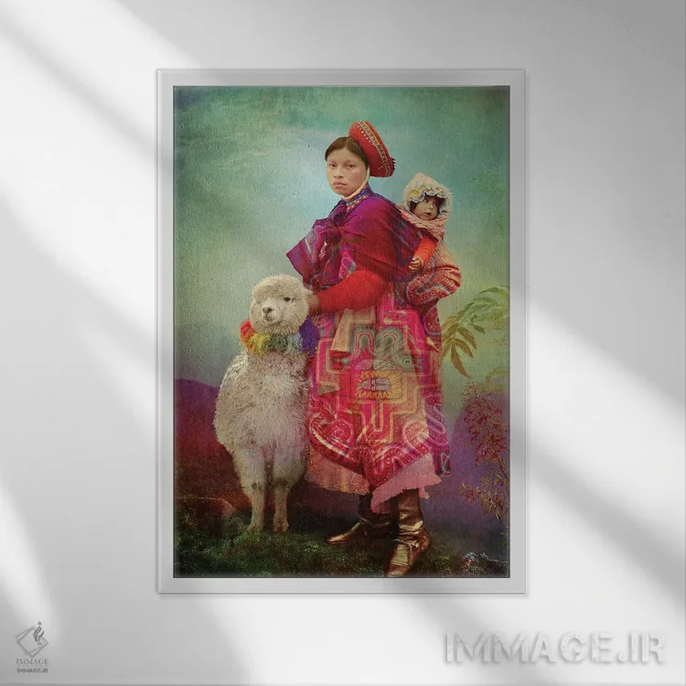 تابلو دکوراتیو مردم کچو اثر کاترین ولز-استاین - نمای قابدار سفید