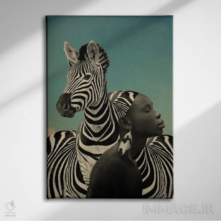 تابلو دکوراتیو گورخر اثر کاترین ولز-استاین - نمای روبهرو روی دیوار