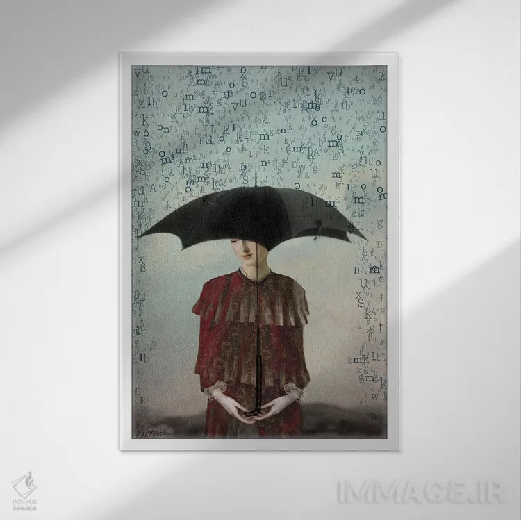 تابلو دکوراتیو مرا بی کلام گذاشتی اثر کاترین ولز-استاین - نمای قابدار سفید