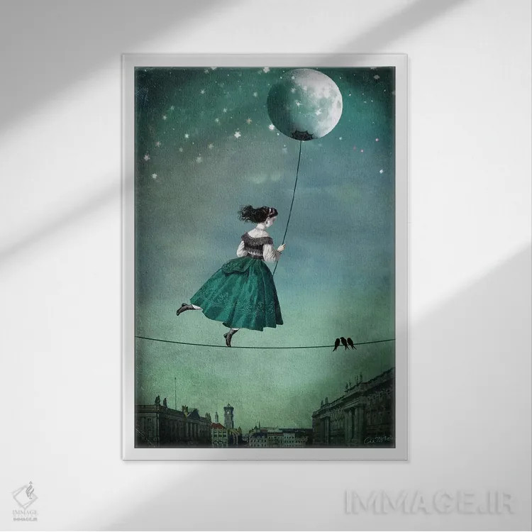 تابلو دکوراتیو گام ماه اثر کاترین ولز-استاین - نمای قابدار سفید