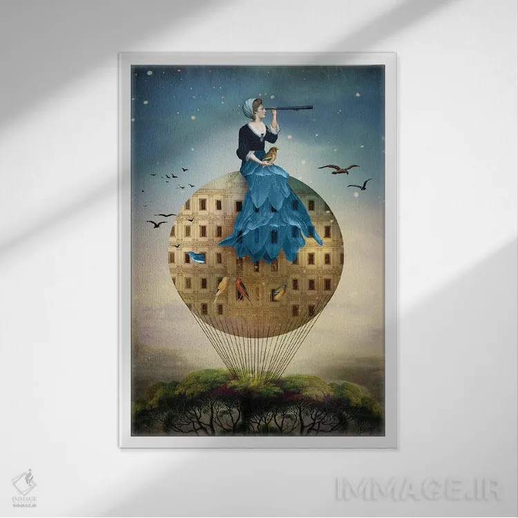 تابلو دکوراتیو ملکه شمشیرها اثر کاترین ولز-استاین - نمای قابدار سفید