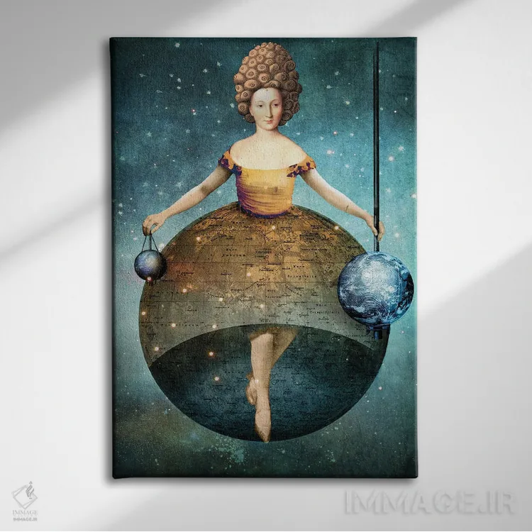 تابلو دکوراتیو جهان اثر کاترین ولز-استاین - نمای روبهرو روی دیوار