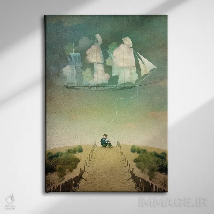 تابلو دکوراتیو کشتی هوایی اثر کاترین ولز-استاین - نمای روبهرو روی دیوار