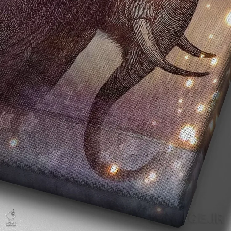 تابلو دکوراتیو سفر در دل شب اثر کاترین ولز-استاین - نمای نزدیک بافت بوم