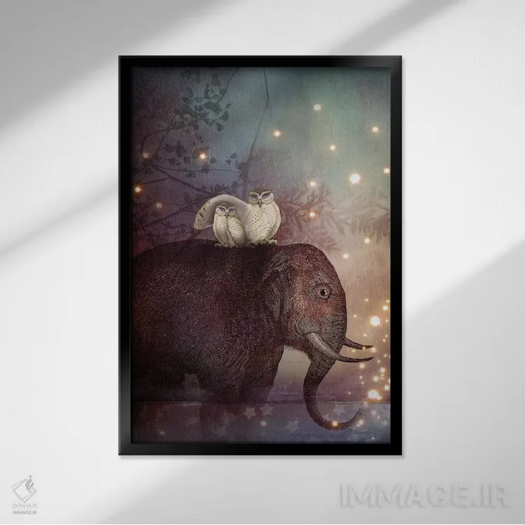 تابلو دکوراتیو سفر در دل شب اثر کاترین ولز-استاین - نمای قابدار مشکی