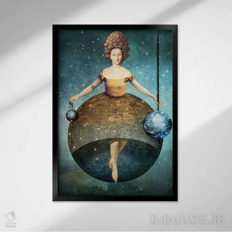 تابلو دکوراتیو جهان اثر کاترین ولز-استاین - نمای قابدار مشکی