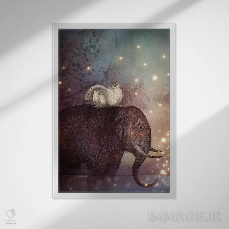 تابلو دکوراتیو سفر در دل شب اثر کاترین ولز-استاین - نمای قابدار سفید