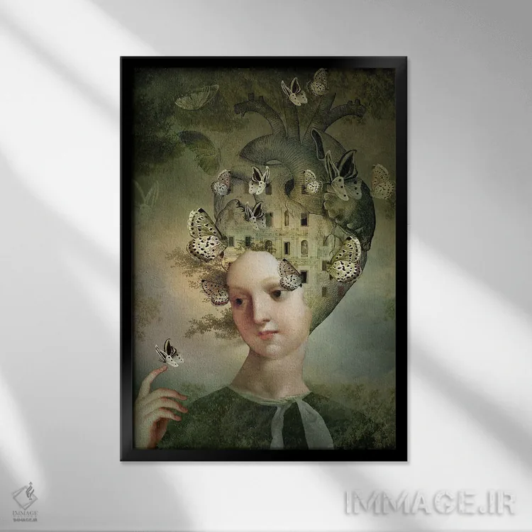 تابلو دکوراتیو افکار صمیمانه اثر کاترین ولز-استاین - نمای قابدار مشکی