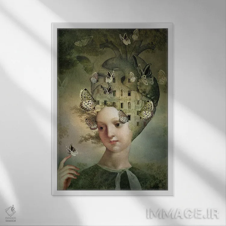 تابلو دکوراتیو افکار صمیمانه اثر کاترین ولز-استاین - نمای قابدار سفید