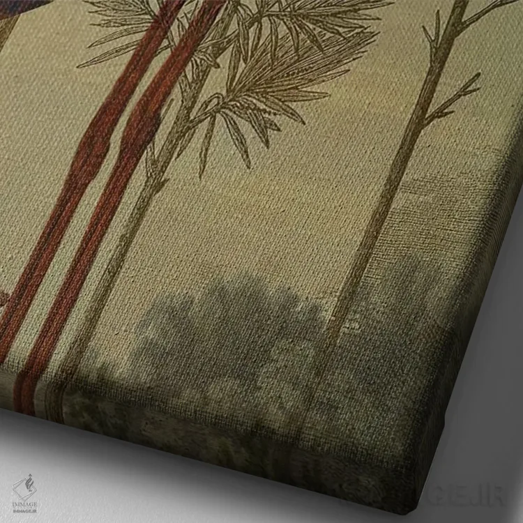 تابلو دکوراتیو لانه پرنده اثر کاترین ولز-استاین - نمای نزدیک بافت بوم