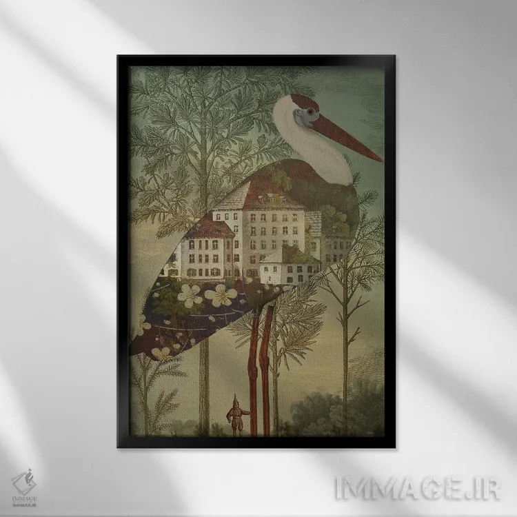 تابلو دکوراتیو لانه پرنده اثر کاترین ولز-استاین - نمای قابدار مشکی