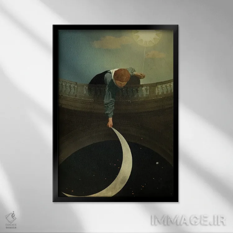 تابلو دکوراتیو تغییر نور اثر کاترین ولز-استاین - نمای قابدار مشکی