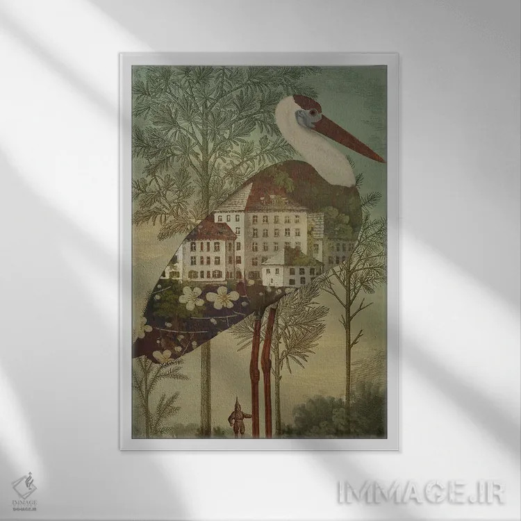 تابلو دکوراتیو لانه پرنده اثر کاترین ولز-استاین - نمای قابدار سفید