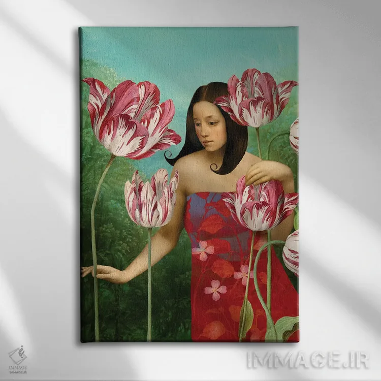 تابلو دکوراتیو لاله ها اثر کاترین ولز-استاین - نمای روبهرو روی دیوار