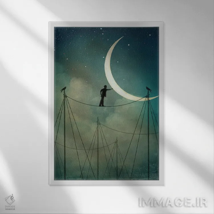 تابلو دکوراتیو رقص مهتاب اثر کاترین ولز-استاین - نمای قابدار سفید