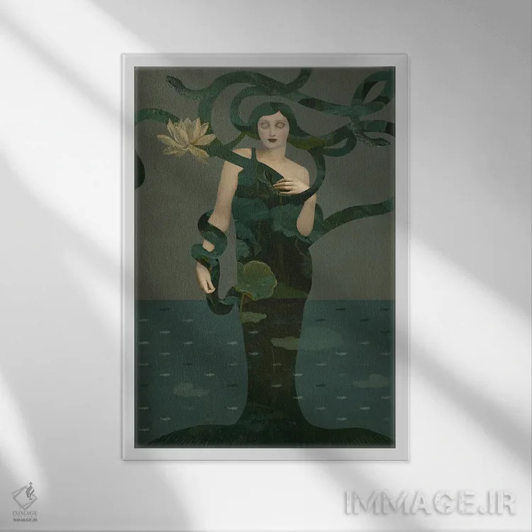 تابلو دکوراتیو مدوسا اثر کاترین ولز-استاین - نمای قابدار سفید