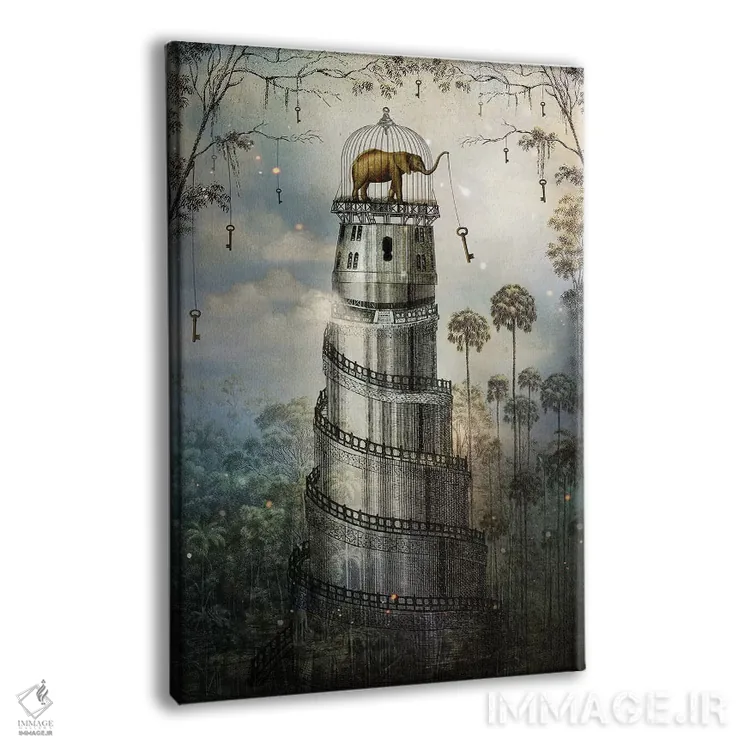 تابلو دکوراتیو جایی که کلیدها بر درختان آویزان اند اثر کاترین ولز-استاین - نمای پرسپکتیو محصول