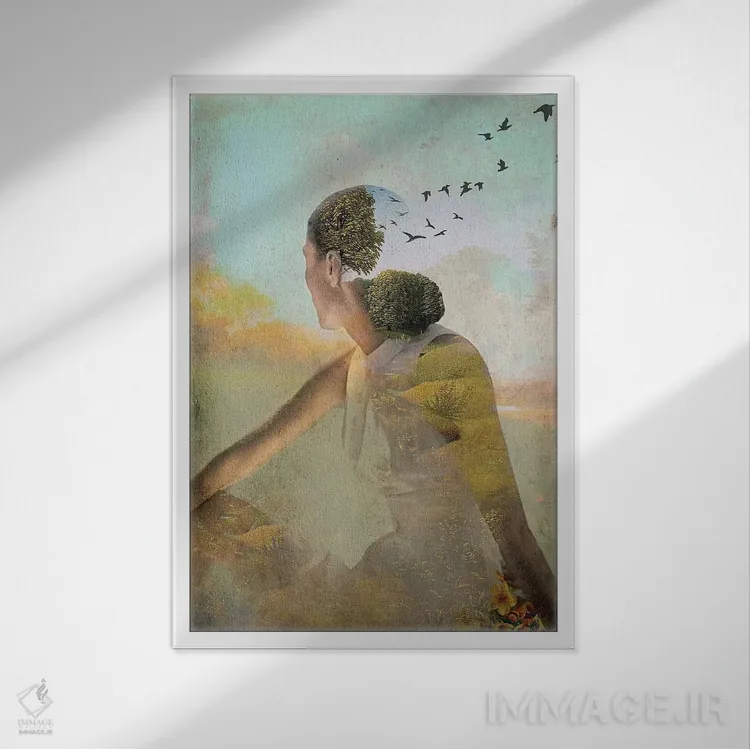 تابلو دکوراتیو رویای تابستانه اثر کاترین ولز-استاین - نمای قابدار سفید