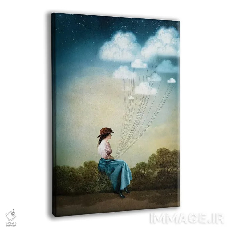 تابلو دکوراتیو افکار آبی اثر کاترین ولز-استاین - نمای پرسپکتیو محصول