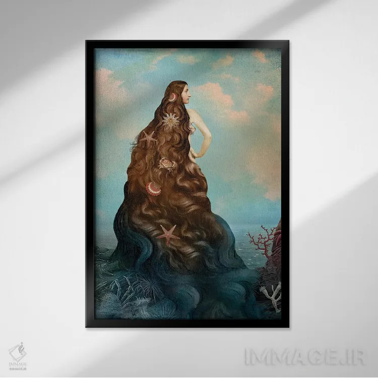 تابلو دکوراتیو آب جزیره ویرجین اثر کاترین ولز-استاین - نمای قابدار مشکی