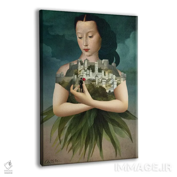 تابلو دکوراتیو شوالیه گل سرخ اثر کاترین ولز-استاین - نمای پرسپکتیو محصول