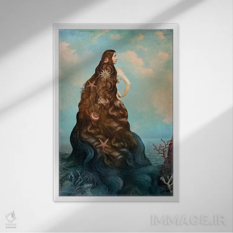 تابلو دکوراتیو آب جزیره ویرجین اثر کاترین ولز-استاین - نمای قابدار سفید