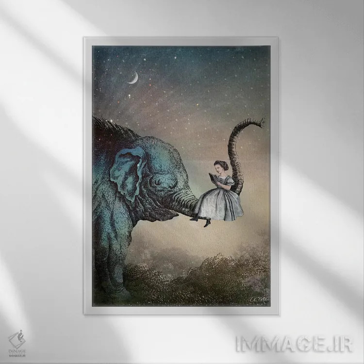 تابلو دکوراتیو داستان شب بخیر اثر کاترین ولز-استاین - نمای قابدار سفید