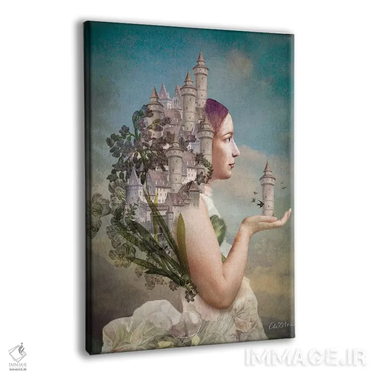 تابلو دکوراتیو خانه ام قلعه من است اثر کاترین ولز-استاین - نمای پرسپکتیو محصول