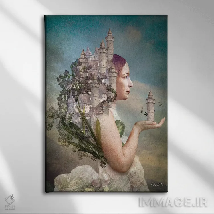 تابلو دکوراتیو خانه ام قلعه من است اثر کاترین ولز-استاین - نمای روبهرو روی دیوار