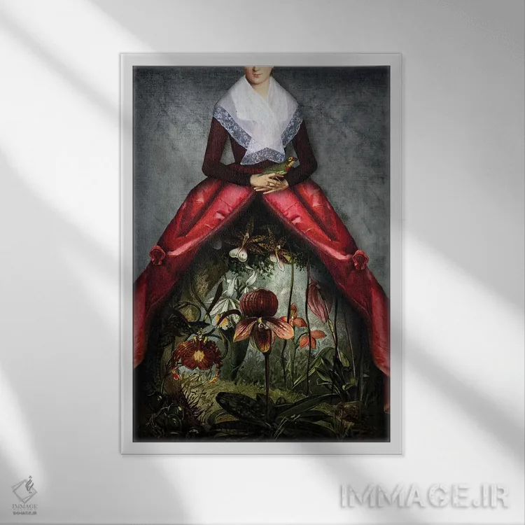 تابلو دکوراتیو باغ او اثر کاترین ولز-استاین - نمای قابدار سفید