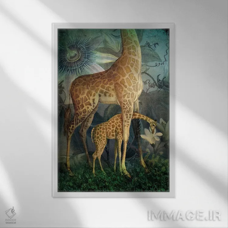 تابلو دکوراتیو زندگی جنگلی اثر کاترین ولز-استاین - نمای قابدار سفید