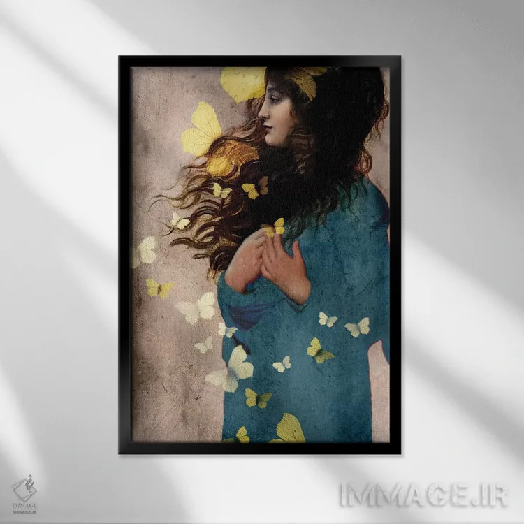 تابلو دکوراتیو خداحافظ پروانه اثر کاترین ولز-استاین - نمای قابدار مشکی