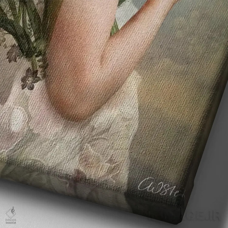 تابلو دکوراتیو خانه ام قلعه من است اثر کاترین ولز-استاین - نمای نزدیک بافت بوم